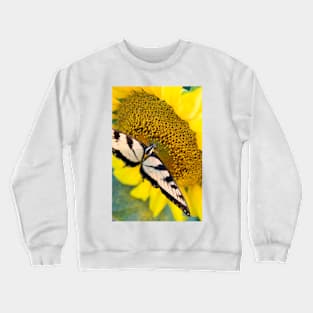 Butterfly on a sunflower Crewneck Sweatshirt